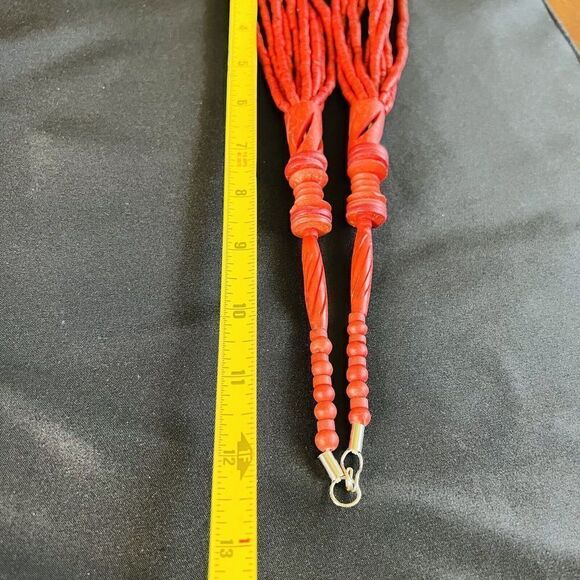 Vintage Chunky Red Multi Strand Beaded Necklace BEAUTIFUL 1502 - Picture 13 of 14